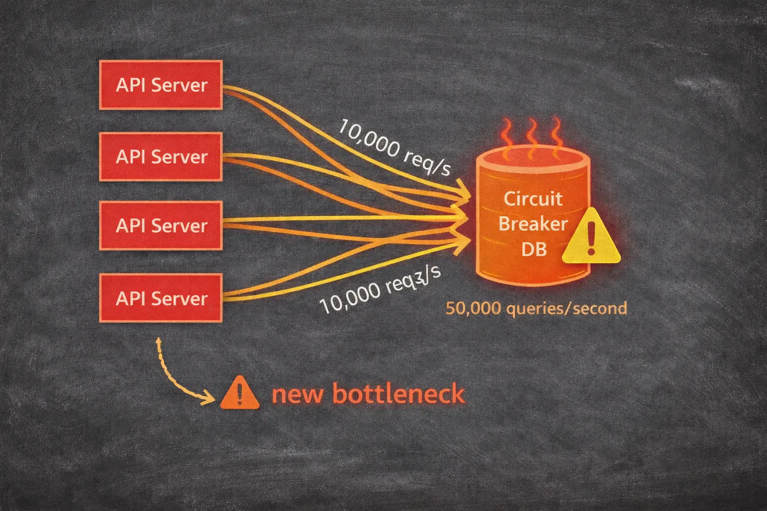 Multiple API servers querying circuit breaker database creating a bottleneck