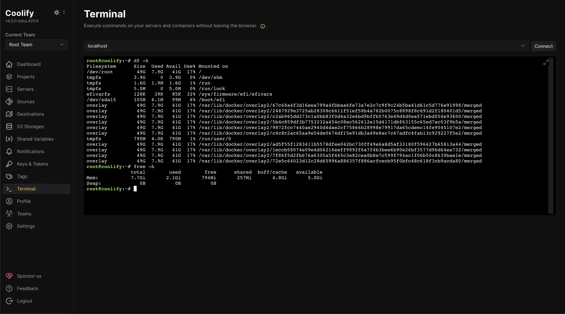 Azure VM configuration showing 50GB storage and 8GB RAM