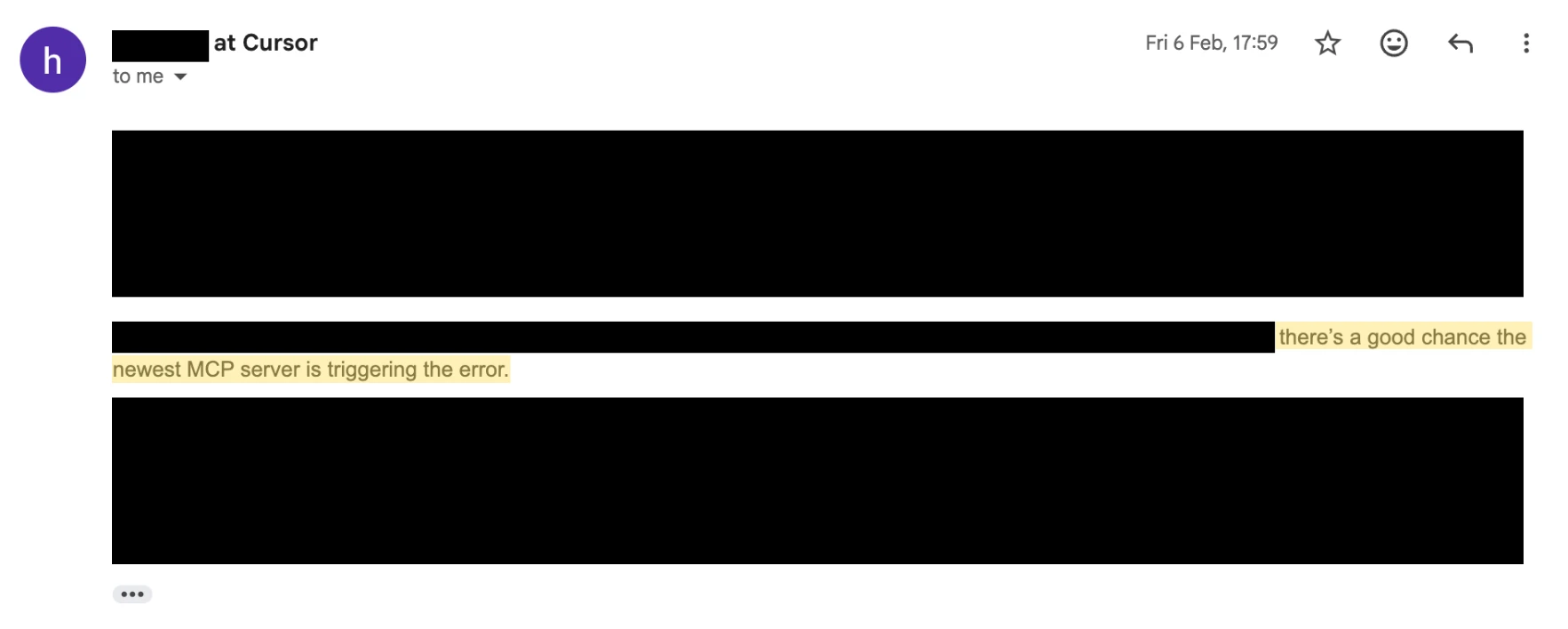 Cursor mail or notification UI