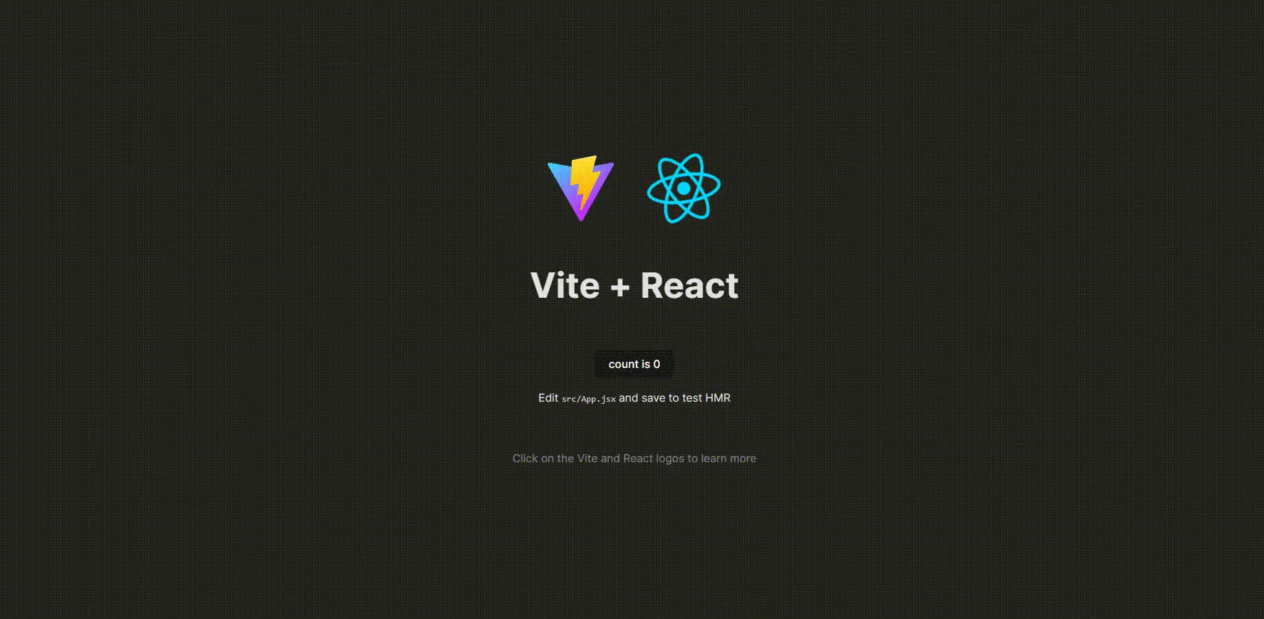 Vite React app running in browser