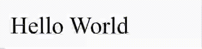 Typewriter effect animation showing text appearing character by character